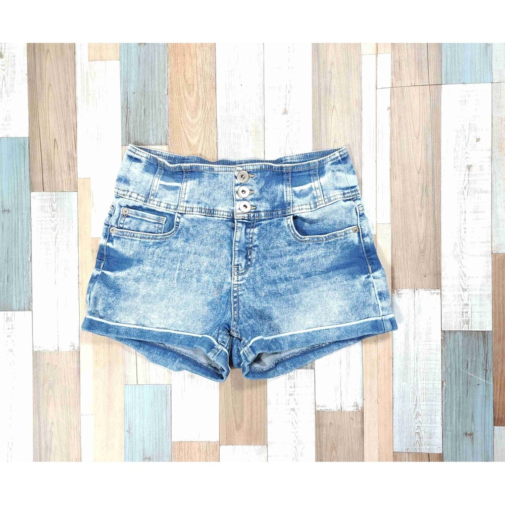 NoBo‎ High Rise Denim Shorts Womens Front Pockets Recycled Polyester Size 11